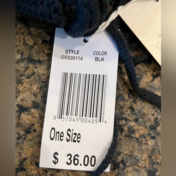 Quagga GREENLABEL eternity infinity black scarf w/ free bracelet NWT BOHO warm - Picture 6 of 9